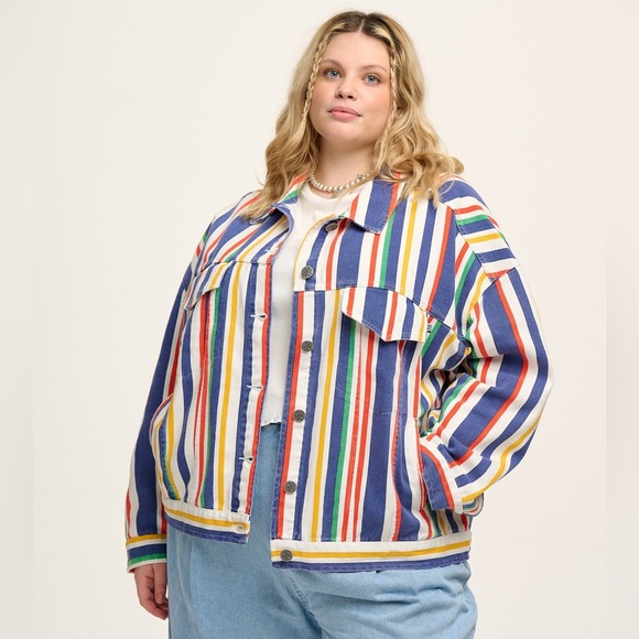 Lucy & Yak Callaway Trucker Cotton Jacket Brighton Stripe Size 3XL Unisex - Picture 1 of 16